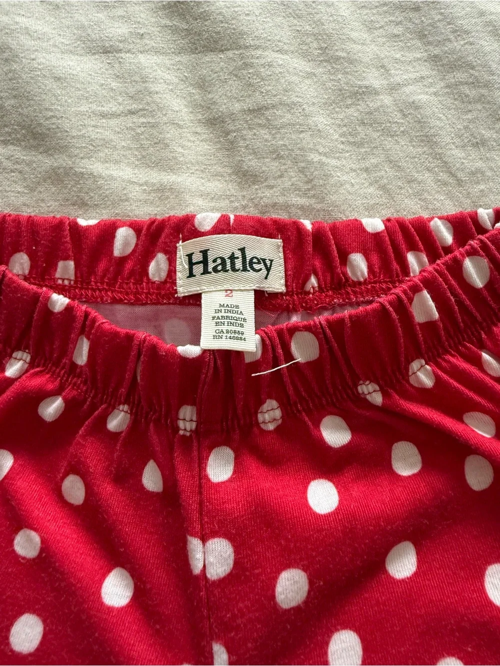 Hatley Red and White Polka Dot Button Down Relaxed Fit Pajamas set size 2